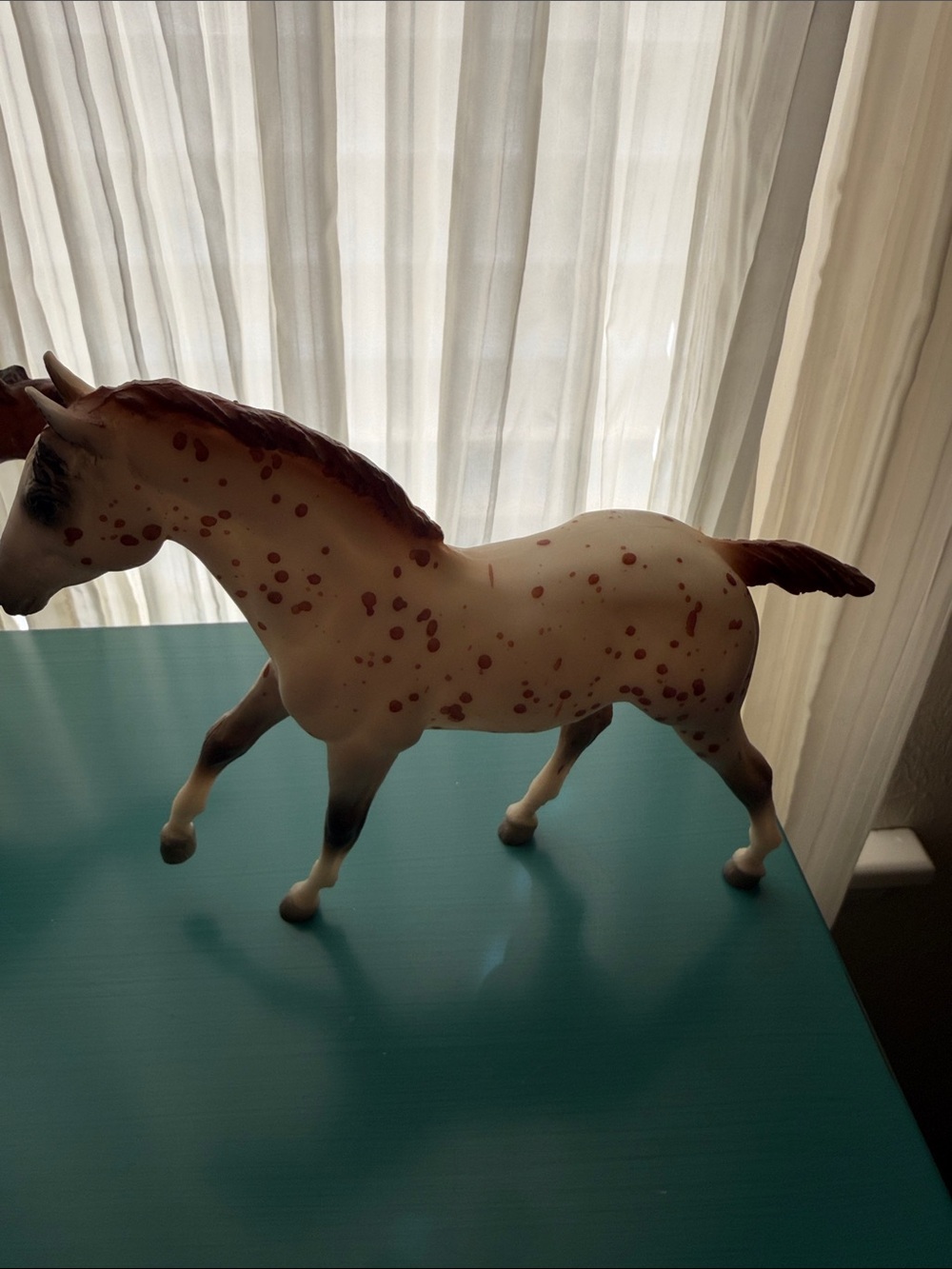 Decorative Spotted Horse Figurine in Cream and Brown - Breyer Leopard Appy Colt - Picture 4 of 5